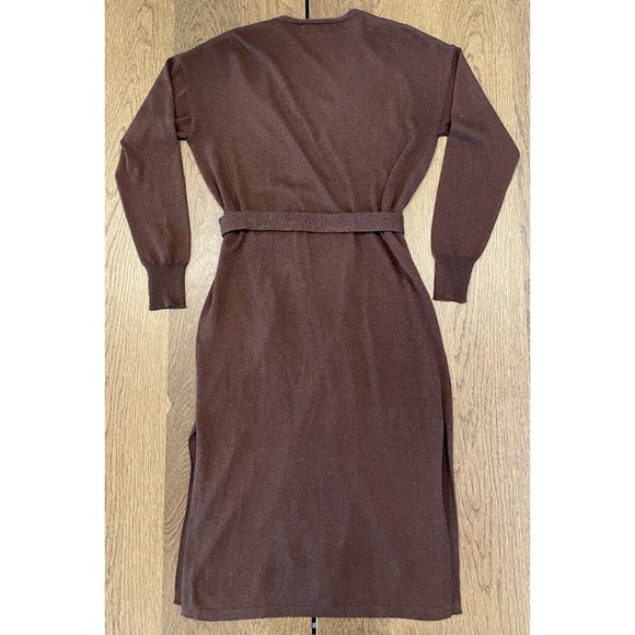 Lovers And Friends Azita Wrap Dress Women’s Size S Chocolate Brown Midi Shimmer - Picture 5 of 16